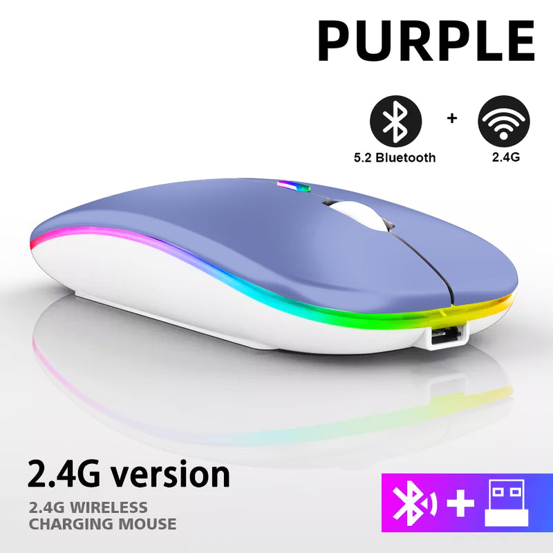 Mouse Wireless Bluetooth RGB Recarregável iMice