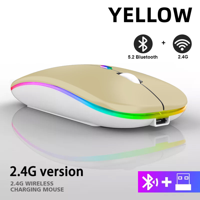 Mouse Wireless Bluetooth RGB Recarregável iMice