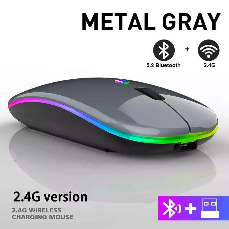 Mouse Wireless Bluetooth RGB Recarregável iMice