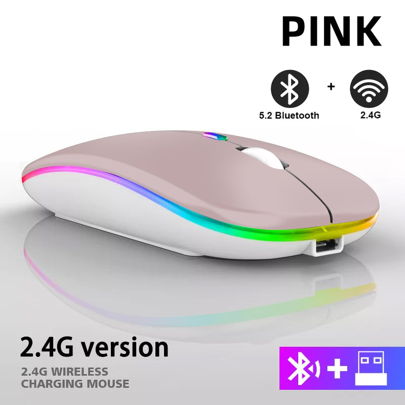 Mouse Wireless Bluetooth RGB Recarregável iMice