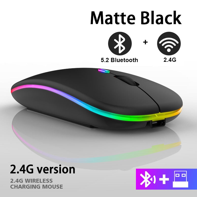 Mouse Wireless Bluetooth RGB Recarregável iMice