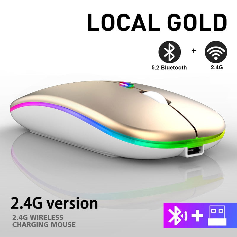 Mouse Wireless Bluetooth RGB Recarregável iMice