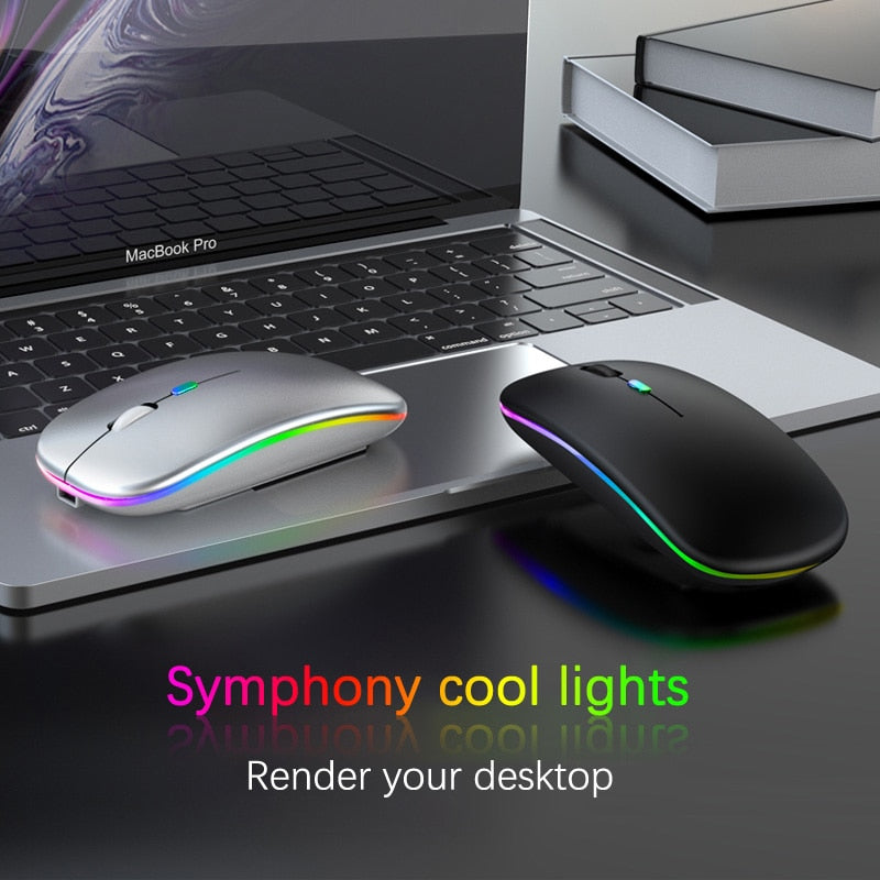 Mouse Wireless Bluetooth RGB Recarregável iMice