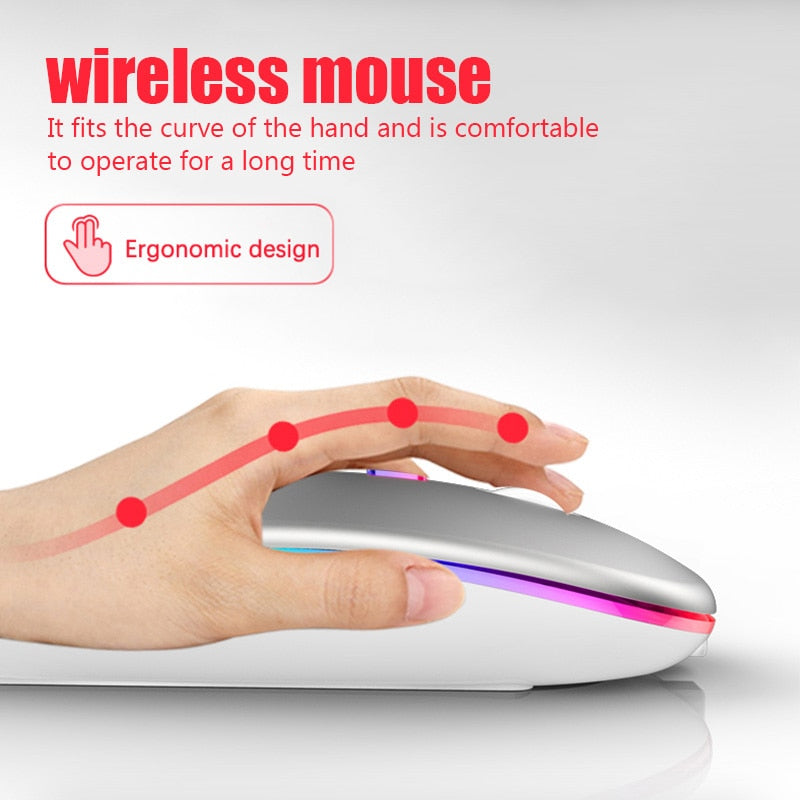 Mouse Wireless Bluetooth RGB Recarregável iMice