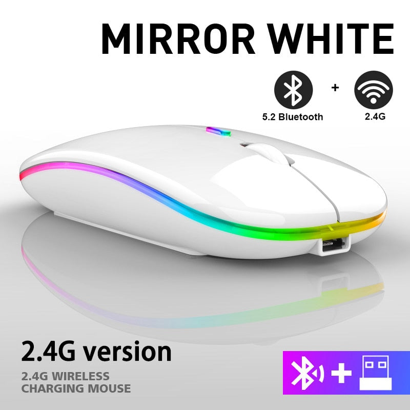 Mouse Wireless Bluetooth RGB Recarregável iMice