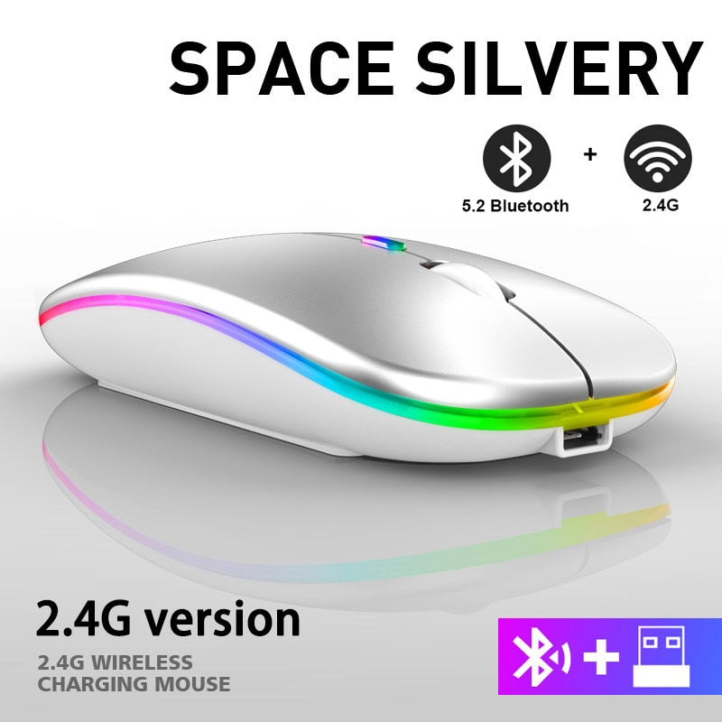 Mouse Wireless Bluetooth RGB Recarregável iMice