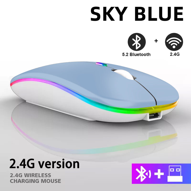 Mouse Wireless Bluetooth RGB Recarregável iMice