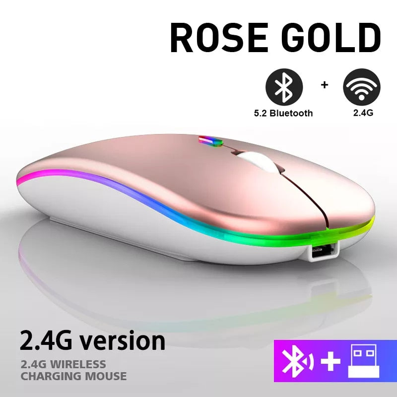 Mouse Wireless Bluetooth RGB Recarregável iMice