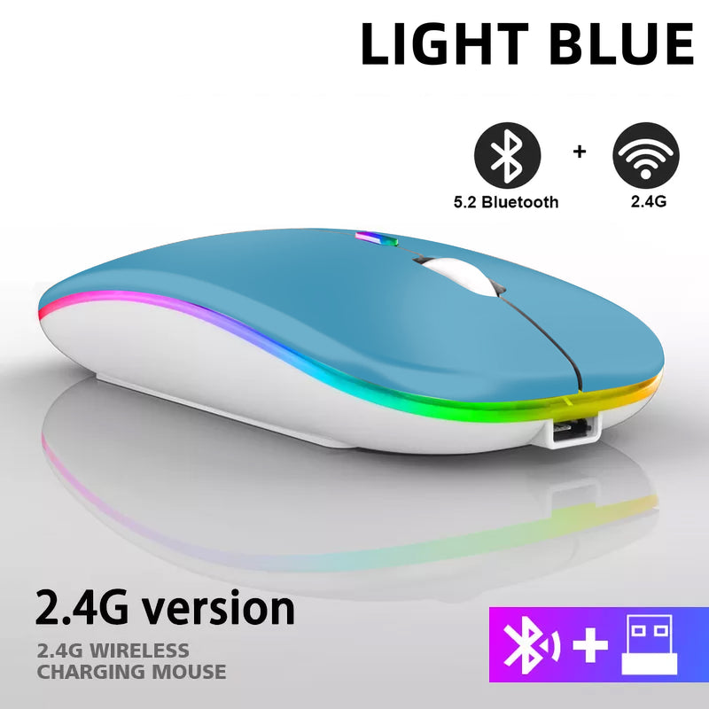 Mouse Wireless Bluetooth RGB Recarregável iMice