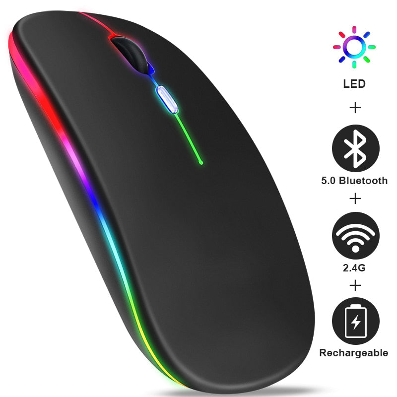 Mouse Wireless Bluetooth RGB Recarregável iMice